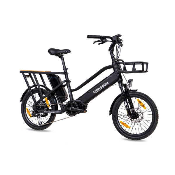 20 Zoll E-Bike Lastenfahrrad CHRISSON eCARGO mit 8 Gang Shimano Acera schwarz
