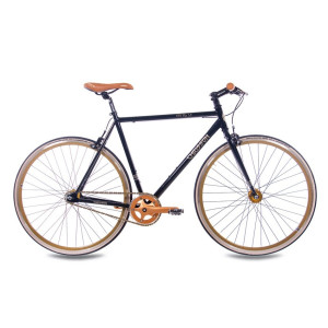 28 Zoll Singlespeed Fixie Bike CHRISSON FG FLAT 1.0 schwarz-gold 56 cm