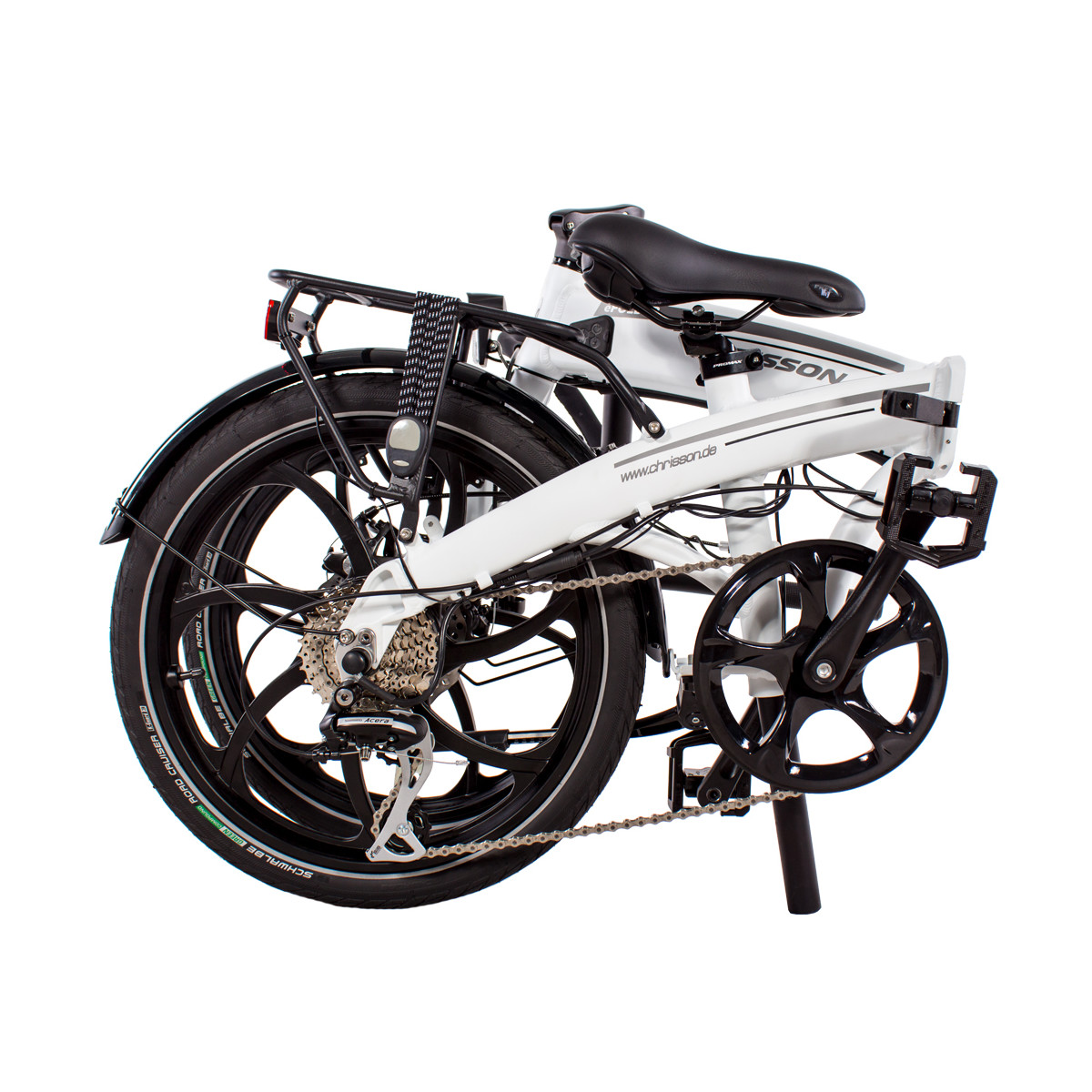30 Nm E-Faltrad mit AIKEMA Nabenmotor 250W CHRISSON 20 Zoll E-Bike Klapprad eFolder hellgrau praktisches Elektro Klapprad Pedelec Faltrad für Damen und Herren 36V